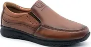 [Lusco] Men`s Urban Full Leather Slip on Lightweight Shoes Including Gel Insole for Exceptional Comfort