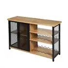 Levede Bar Cabinet Buffet Sideboard Industrial Wine Steamrack Glasses 120CM