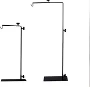 Abu I Pet Adjustable Floor Light Stand Lamp Hanger Holder for Reptiles Black with Supports (L)