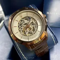在飛比找ETMall東森購物網優惠-MASERATI手錶, 男女通用錶 46mm 古銅色圓形精鋼