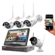 Hiseeu 4HB615 4HB613 5M 3MP 8CH NVR Security Cameras System Kit Waterproof Wireless Outdoor CCTV Camera Surveillance Sys