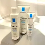 LA ROCHE-POSAY Effaclar cleanser, clarifying solution, & Acne Treatment bundle.
