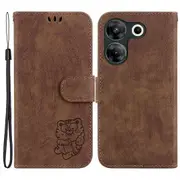 For Tecno Camon 20 Pro 5g Lovely Tiger Imprint Cover Pu Leather Wallet Stand Mobile Phone Case