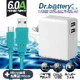 在飛比找遠傳friDay購物精選優惠-Dr.battery電池王5V 2.4A雙輸出USB充電器+