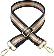 [CurcKua] Purse Strap, 1.5" Wide Adjustable Replacement Purse Straps, Striped Bag Strap Crossbody with Gold Buckle, Crossbody Straps for Purses, Bag, Handbags, Guitar Replacement
