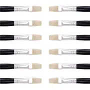 12x Jasart Soft Hog Bristle Flat Size 0 Art/Craft Paint/Colour Brush Series 577