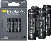 GP Batteries Recyko Pro AAA Slim Ni-Mh Rechargeable Battery, 1.2 Volt, Card of 4