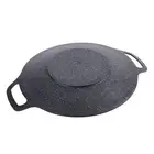 (34cm) Korean Grill Pan Round BBQ Griddle Ridged Texture For Barbecue AG