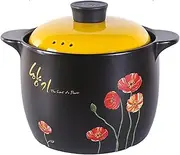 Authentic Chinese Ceramic Stew Pot with Lid - Traditional Clay Hot Pot & Rice Cooking Pot - Multi-Functional Earthenware for Soups, Noodles, Congee - for Home Kitchens & Restauran