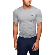 UNDER ARMOUR Men's UA RUSH HeatGear Compression S/S Shirt NWT Gray SIZE: 3XL
