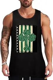 [NQHJT] Men Tank Tops Irish Flag Sleeveless T Shirts for Men's Fitness Quick Dry Gym Tank Top for Men