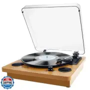 Popsky 3-Speed Turntable Bluetooth Record Player with Speaker, Portable LP Pl