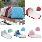 Foldable Baby Travel Cot Bed Portable Newborn Crib Mommy Backpack Bag Grey UK