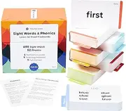 Think Tank Scholar 652 Sight Words/Phonics Flash Cards, Learn to Read: CVC Blends, Short/Long Vowel Sounds, Dolch & Fry High Frequency Site Words + Games: Preschool PreK Kindergarten 1st 2nd 3rd Grade