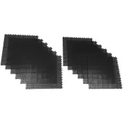 Rsi Floor Mat System 22"X.5" Polypropylene Interlocking, Black (Set Of 12 Tiles)