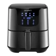 Devanti Air Fryer 7L LCD Fryers Oven Airfryer Kitchen Healthy Cooker Stainless S