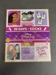 Disney Princess Toddler Girls 10 Days of Socks NWT Advent Calendar Size 2T - 4T
