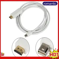 在飛比找蝦皮購物優惠-Rom 迷你顯示端口轉 HDMI 兼容電纜 4K 1080P