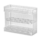 30 Count Flip Fridge Egg Tray Container PET Auto Keep Eggs Fresh Flip Egg Tray Container for Refrigerator Dooor Translucent Color