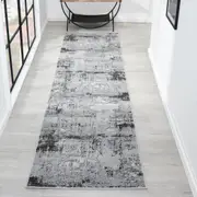 Amber Neutral Silver Runner Rug