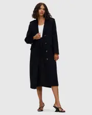 [Belle & Bloom] Tainted Love Wool Blend Longline Coat - Navy