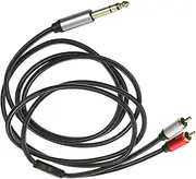 Guitar Audio Splitter Wire Tool 6.5mm to Converter Cable High Fidelity Audio Cord Easy to Operate Durable and Practical 2M Length