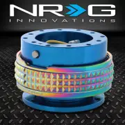 NRG 6-BOLT ALUMINUM STEERING WHEEL QUICK RELEASE GEN 2.1 BLUE/NEO CHROME PYRAMID