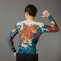 在飛比找ETMall東森購物網優惠-Mens Thin Long Sleeve Faux Tat