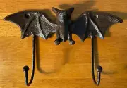 Bat Hooks Gothic Rustic Cast Iron – Vintage Style Home Decor Wall Hangers NEW
