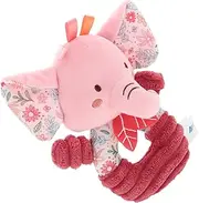 Kisangel Pink Plush Elephant Rattle for Newborns Interactive Stuffed Animal with Crinkle Sound Soft Sensory Hand Rattle for Year Safe and Adorable Design