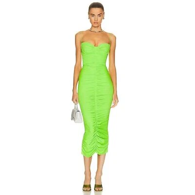 ALEX PERRY Everett Ruched Cup Dress Apple UK12/US8
