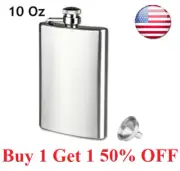 10 oz Liquor Pocket Hip Flask Stainless Steel Alcohol Eagles Screw Cap Flagon