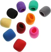 Abaodam 10Pcs Colorful Microphone Sponge Covers Ktv Mic Cover for Dust Protection and Wind Interference for Live Singing Streaming and Tv Shows