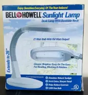 Bell+Howell Original Natural Sunlight Spectrum 27 Watt Desk Lamp Light White NEW