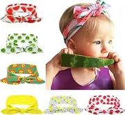 [Patedan] Boutique Stretch Bows Ears Headband Set for Baby Girl Kids Newborn 6pcs