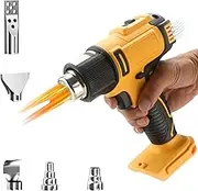 Cordless Heat Gun for Dewalt 18 V, Hot Air Gun with LCD Digital Display and 5 Nozzles, 350 W Hot Air Dryer, 50-550°C Adjustable Hot Air Gun for Crafts, Shrinking, Heating, Welding (No Battery)