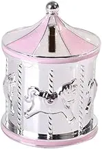Money Bank Carousel Baby Girl Silver Plated Pink, Baby Gift, Gibson Gifts 20400