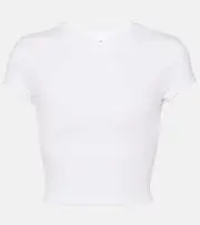 [Alo Yoga] Alo Yoga Alosoft cropped jersey T-shirt AU 14 white
