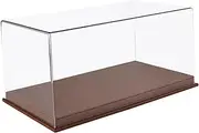 Amagogo 1/24 Scale Diecast Car Display Case, Decorative, Durable Display Stand with Clear PVC Cover for Toy Cars Collectors Alloy Car, Brown