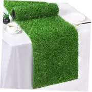 Artificial Grass Table Runners 14 x 48 Inch Green Grass Tabletop Synthetic