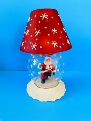 8" WINTER FOLLIES SANTA GLOBE CANDLE LAMP w/ LED Tealight NEW