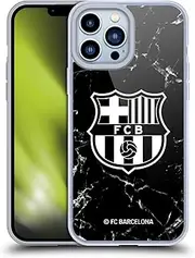 Head Case Designs Officially Licensed FC Barcelona Black Marble Crest Patterns Gel Case [Military Grade Protection] Compatible with Apple iPhone 13 Pro Max
