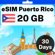eSIM Puerto Rico - 20 GB - 30 Days - Travel eSIM | QR code activation