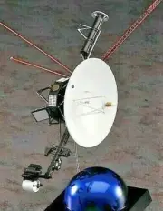 NASA Interstellar Spacecraft Voyager 1 or 2; Gold Colored 'Human and Record' Ed.
