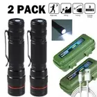 2pc Most Powerful 99000000LM LED Military Torch Rechargeable Tactical Flashlight