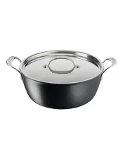 [Jamie Oliver by Tefal] Induction Non-Stick Hard Anodised Big Batch Pan with Lid 30cm/7.2L in Grey