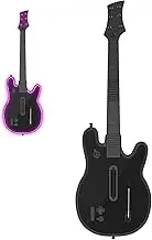 JJDWIN Wireless Guitar Hero Controller for PS4/PS3/PC - Wireless Guitar for Guitar Hero, Rock Band & Clone Hero Games, Fortnite Festival with Strap & Wireless Dongle,Black