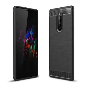 【YANG YI 揚邑】Sony Xperia 1 拉絲紋碳纖維軟殼散熱防震抗摔手機殼