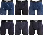 [Warriors & Scholars] Chafe Safe Pouch Mesh Boxer Briefs For Men Pack Of 6, Soft, Breathable, Moisture-Wicking Mens Underwear
