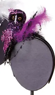 OWL Purple Feathers Party HEADBAND Hat Festive Fun Fashion Accent NEW Halloween